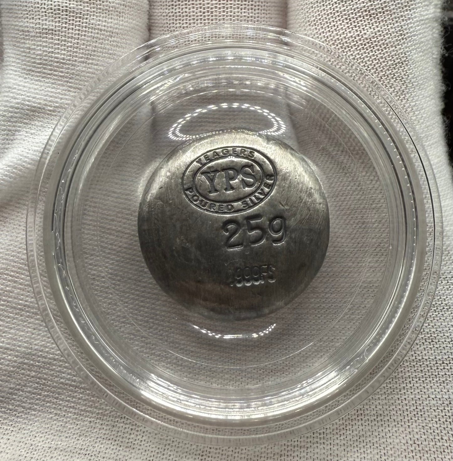 'Muerta Doubloon'  Pirate Treasure Hand Crafted by Yeager Mint 25 Grams .999 Fine Silver Round Antique Finish Includes Wood Treasure Chest, Capsule & COA Mint Condition