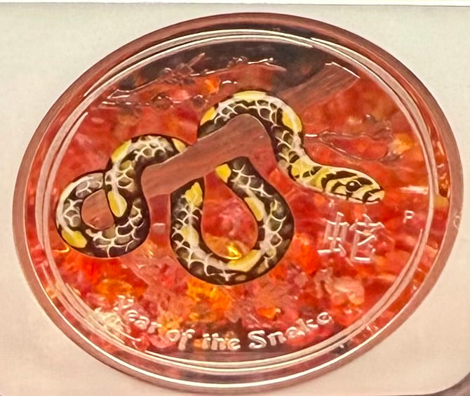 Proof 2013 P Silver $1 Australia Lunar Series II Year of the Snake Colorized Yellow NGC PF70 Red Lunar Label New Holder (Rare 1 of 280)