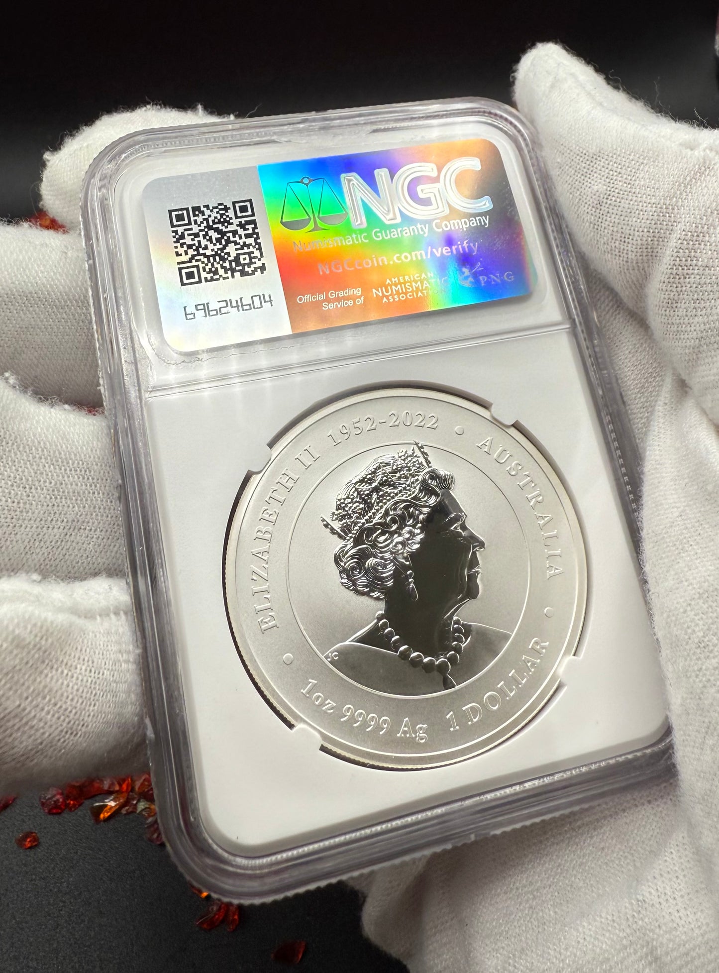 2024 P125 Silver $1 Australia Lunar Series III Year of the Dragon Blue Colorized NGC MS70 First Releases Perth Stamp & Coin Show Red Lunar Label New Holder (Rare 1 of 196)