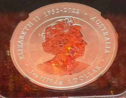2024 P125 Silver $1 Australia Lunar Series III Year of the Dragon Gold Colorized NGC MS70 Early Releases ANA Chicago Red Lunar Label Black Core New Holder (Rare 1 of 138)