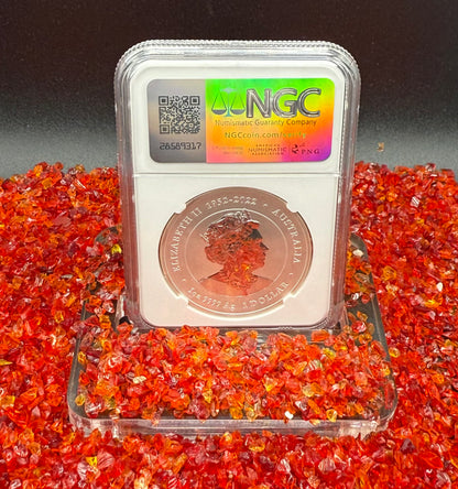 2024 P125 Silver $1 Australia Lunar Series III Year of the Dragon Gold Colorized NGC MS70 First Releases ANA Chicago Red Lunar Label New Holder (Rare 1 of 200)