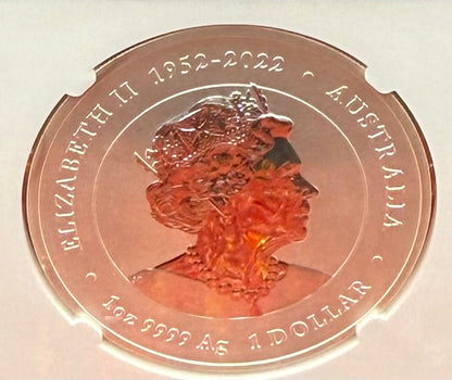 2024 P125 Silver $1 Australia Lunar Series III Year of the Dragon Gold Colorized NGC MS70 First Releases ANA Chicago Red Lunar Label New Holder (Rare 1 of 200)