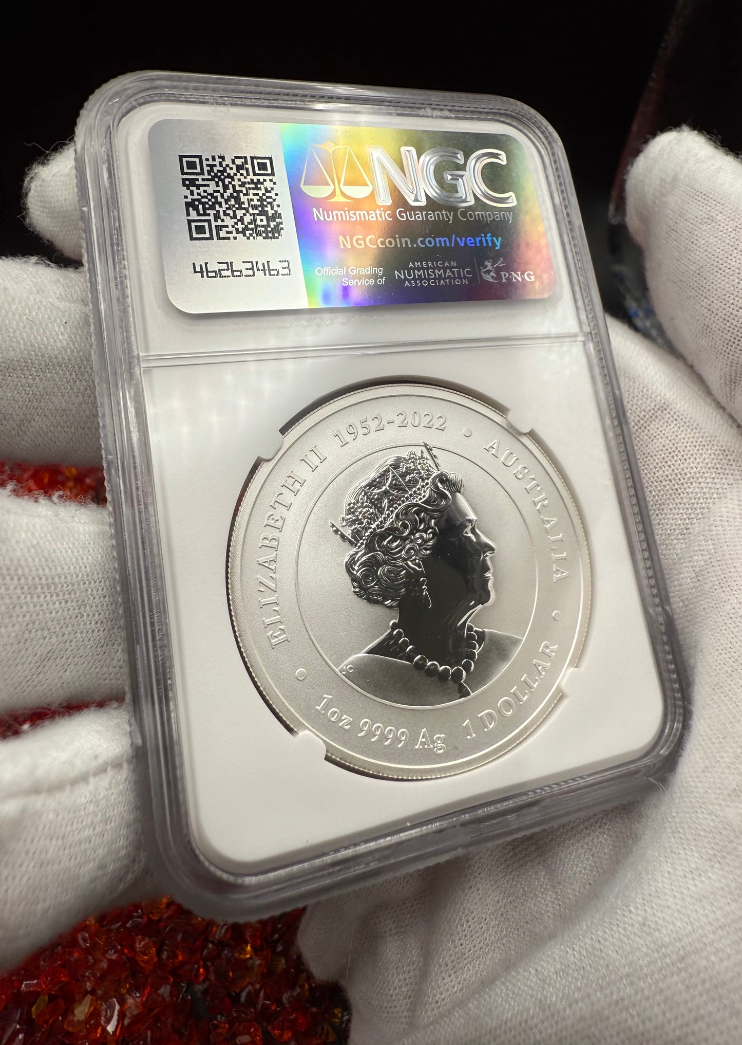 2024 P125 Silver $1 Australia Lunar Series III Year of the Dragon Red Colorized NGC MS70 First Releases Limited Edition Red Lunar Label New Holder (Rare 1 of 119)