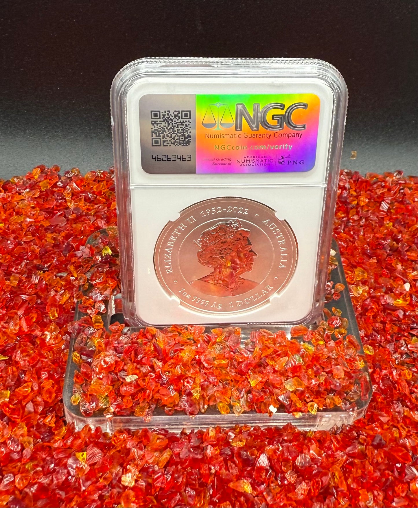 2024 P125 Silver $1 Australia Lunar Series III Year of the Dragon Red Colorized NGC MS70 First Releases Limited Edition Red Lunar Label New Holder (Rare 1 of 119)