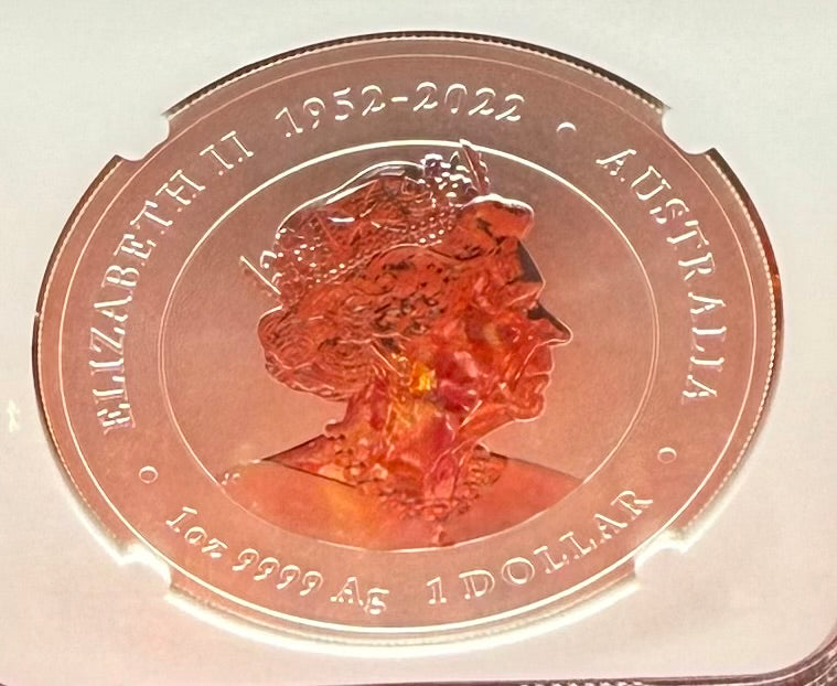 2024 P125 Silver $1 Australia Lunar Series III Year of the Dragon Red Colorized NGC MS70 First Releases Limited Edition Red Lunar Label New Holder (Rare 1 of 119)