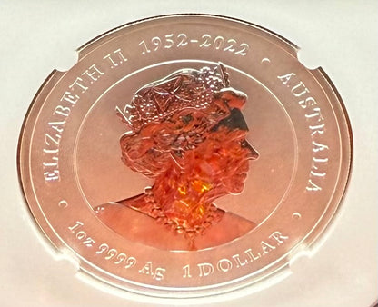 2024 P125 Silver $1 Australia Lunar Series III Year of the Dragon Purple Colorized NGC MS70 First Releases Limited Edition Red Lunar Label New Holder (Rare 1 of 168)
