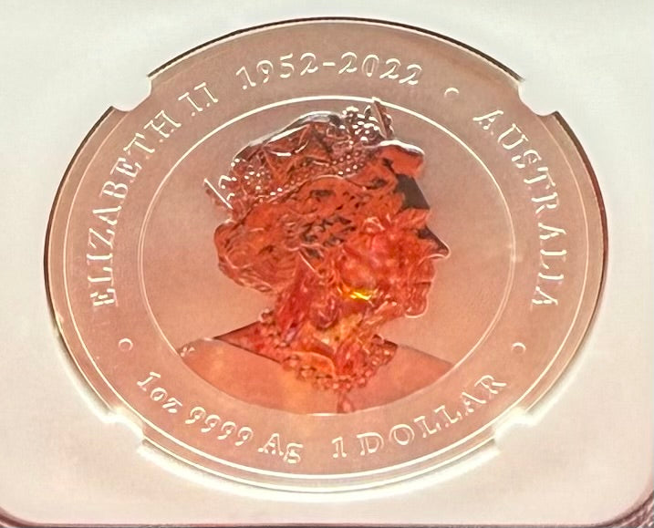 2024 P125 Silver $1 Australia Lunar Series III Year of the Dragon Yellow Colorized NGC MS70 First Releases Limited Edition Red Lunar Label New Holder (Rare 1 of 193)