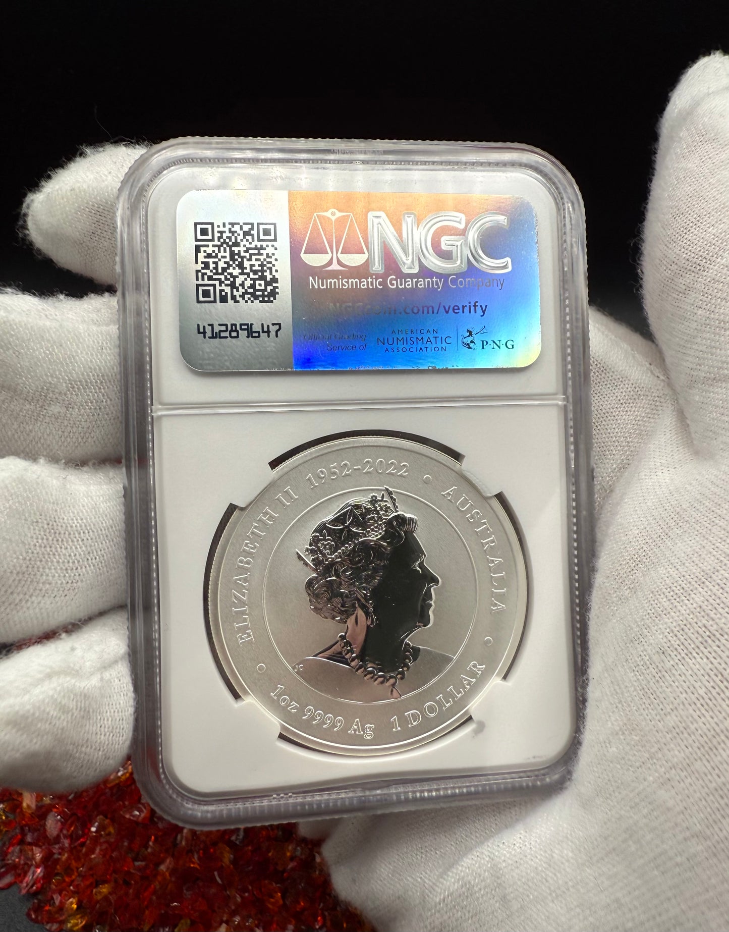 2024 P125 Silver $1 Australia Lunar Series III Year of the Dragon Purple Colorized NGC MS70 Brown Label New Holder (Rare 1 of 34)