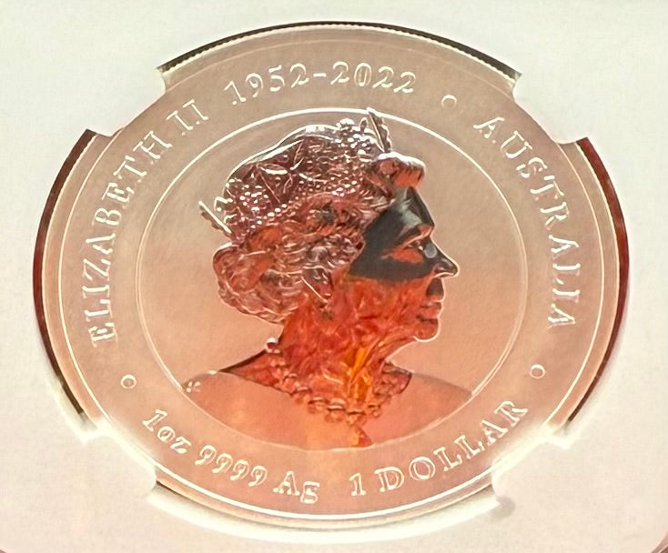 2024 P125 Silver $1 Australia Lunar Series III Year of the Dragon Purple Colorized NGC MS70 Brown Label New Holder (Rare 1 of 34)