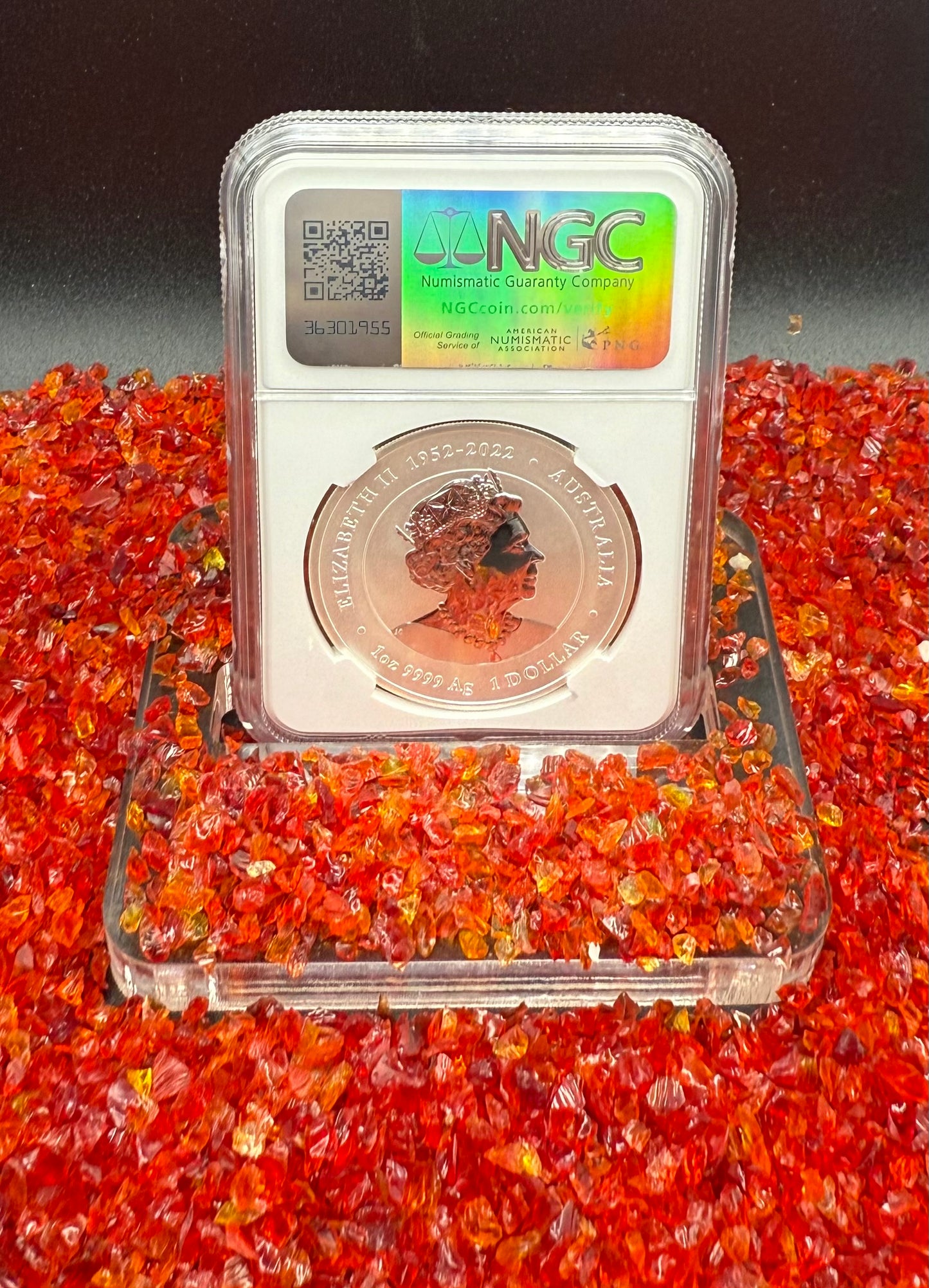 2024 P125 Silver $1 Australia Lunar Series III Year of the Dragon Purple Colorized NGC MS70 Brown Label New Holder (Rare 1 of 34)