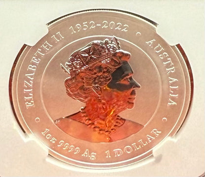 2024 P125 Silver $1 Australia Lunar Series III Year of the Dragon Lilac Colorized NGC MS70 ANDA Sydney Money Expo Brown Label New Holder (Rare 1 of 237)