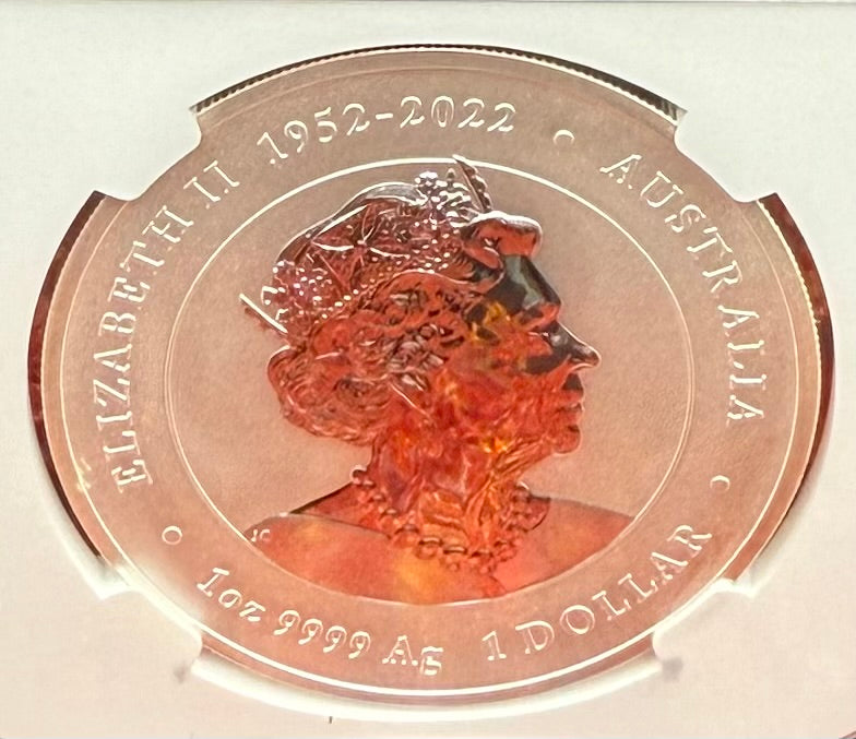 2024 P125 Silver $1 Australia Lunar Series III Year of the Dragon Red Colorized NGC MS70 Brown Label New Holder (Rare 1 of 90)