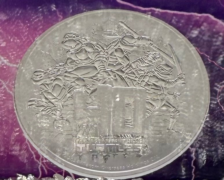 2024 Silver $1 Tuvalu Teenage Mutant Ninja Turtles 40th Anniversary NGC MS70 New Purple Lightening Holder (Rare 1 of 80)