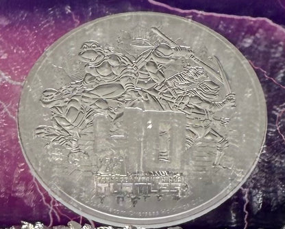 2024 Silver $1 Tuvalu Teenage Mutant Ninja Turtles 40th Anniversary NGC MS70 New Purple Lightening Holder (Rare 1 of 80)