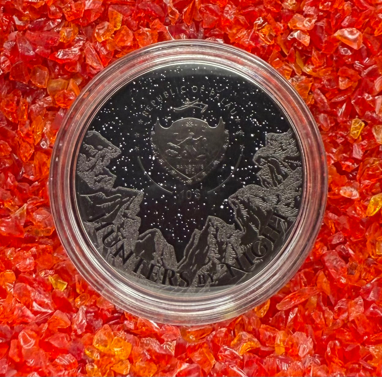 Proof 2021 $10 Palau Eagle Owl Hunters by Night 2 Ounce Silver .999 Obsidian Black Ultra High Relief Coin Rare 1 of 888 CIT Includes COA & Display Case