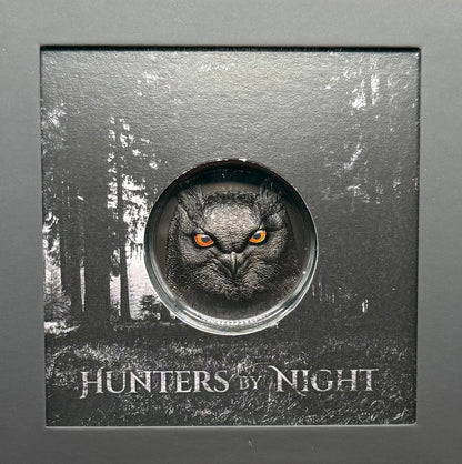 Proof 2021 $10 Palau Eagle Owl Hunters by Night 2 Ounce Silver .999 Obsidian Black Ultra High Relief Coin Rare 1 of 888 CIT Includes COA & Display Case