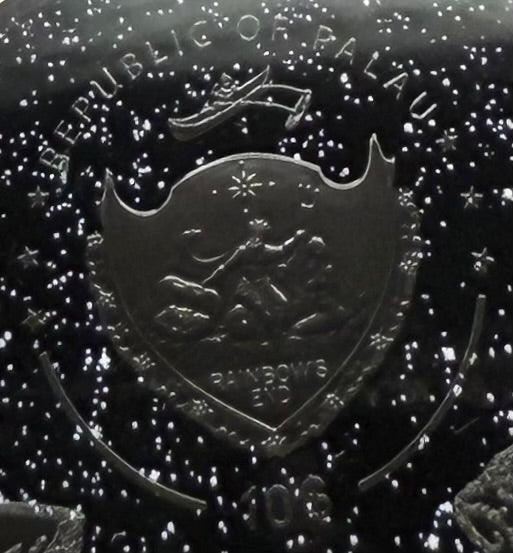 Proof 2023 $10 Palau Caiman Hunters by Night 2 Ounce Silver .999 Obsidian Black Ultra High Relief Coin Rare 1 of 888 CIT Includes COA & Display Case