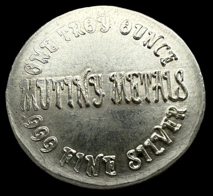 'Owl Amongst The Graves' Hand Crafted by Mutiny Metals 1 Troy Ounce .999 Fine Silver Round High Relief Antique Finish Includes Wood Treasure Chest, Capsule & COA. Limited Edition