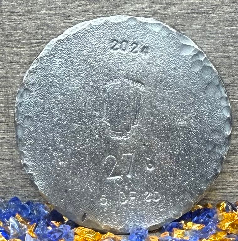 'Dragons Nest Fire Breathing Hatchlings' Hand Crafted by Drone Silver 27 Grams .999 Fine Silver Round Antique Finish Includes Wood Treasure Chest, Capsule & COA. Mint Condition (1 of 20)