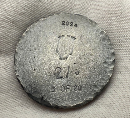 'Dragons Nest Fire Breathing Hatchlings' Hand Crafted by Drone Silver 27 Grams .999 Fine Silver Round Antique Finish Includes Wood Treasure Chest, Capsule & COA. Mint Condition (1 of 20)