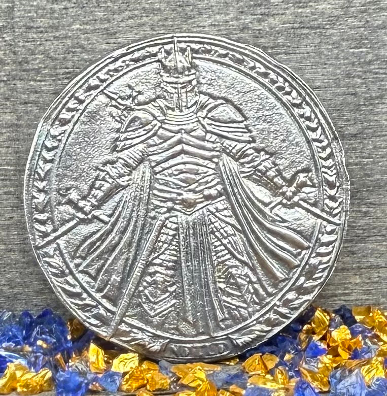 'Dragon Slayer' Hand Crafted by Drone Silver 26 Grams .999 Fine Silver Round Antique Finish Includes Wood Treasure Chest, Capsule & COA (1 of 20)