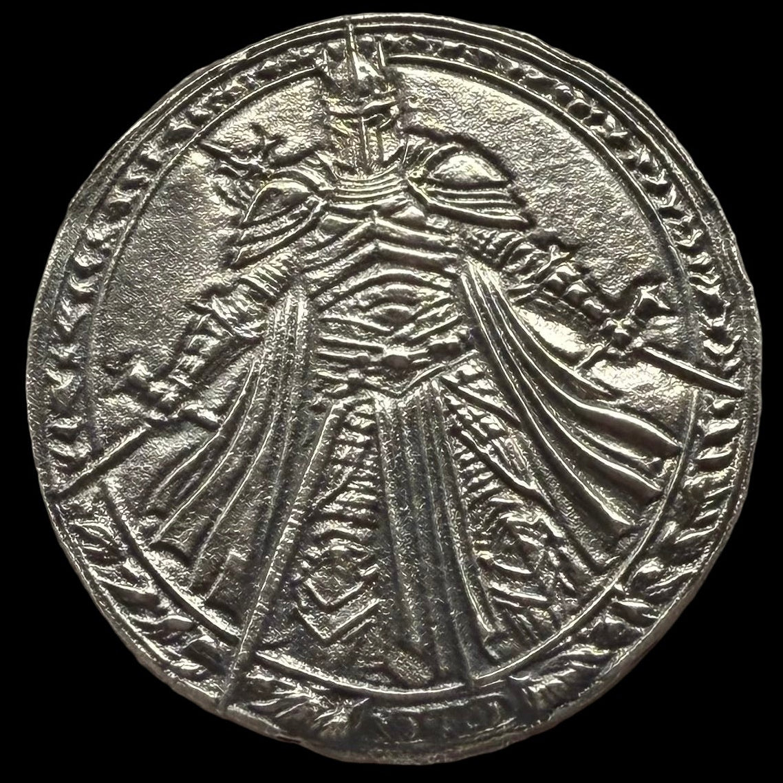 'Dragon Slayer' Hand Crafted by Drone Silver 26 Grams .999 Fine Silver Round Antique Finish Includes Wood Treasure Chest, Capsule & COA (1 of 20)