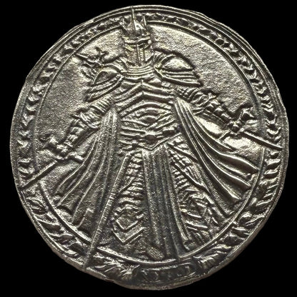 'Dragon Slayer' Hand Crafted by Drone Silver 26 Grams .999 Fine Silver Round Antique Finish Includes Wood Treasure Chest, Capsule & COA (1 of 20)