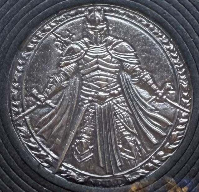 'Dragon Slayer' Hand Crafted by Drone Silver 26 Grams .999 Fine Silver Round Antique Finish Includes Wood Treasure Chest, Capsule & COA (1 of 20)