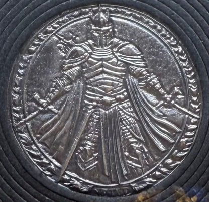 'Dragon Slayer' Hand Crafted by Drone Silver 26 Grams .999 Fine Silver Round Antique Finish Includes Wood Treasure Chest, Capsule & COA (1 of 20)