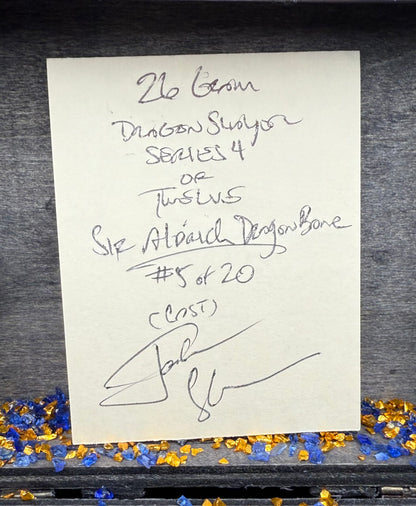 'Dragon Slayer' Hand Crafted by Drone Silver 26 Grams .999 Fine Silver Round Antique Finish Includes Wood Treasure Chest, Capsule & COA (1 of 20)