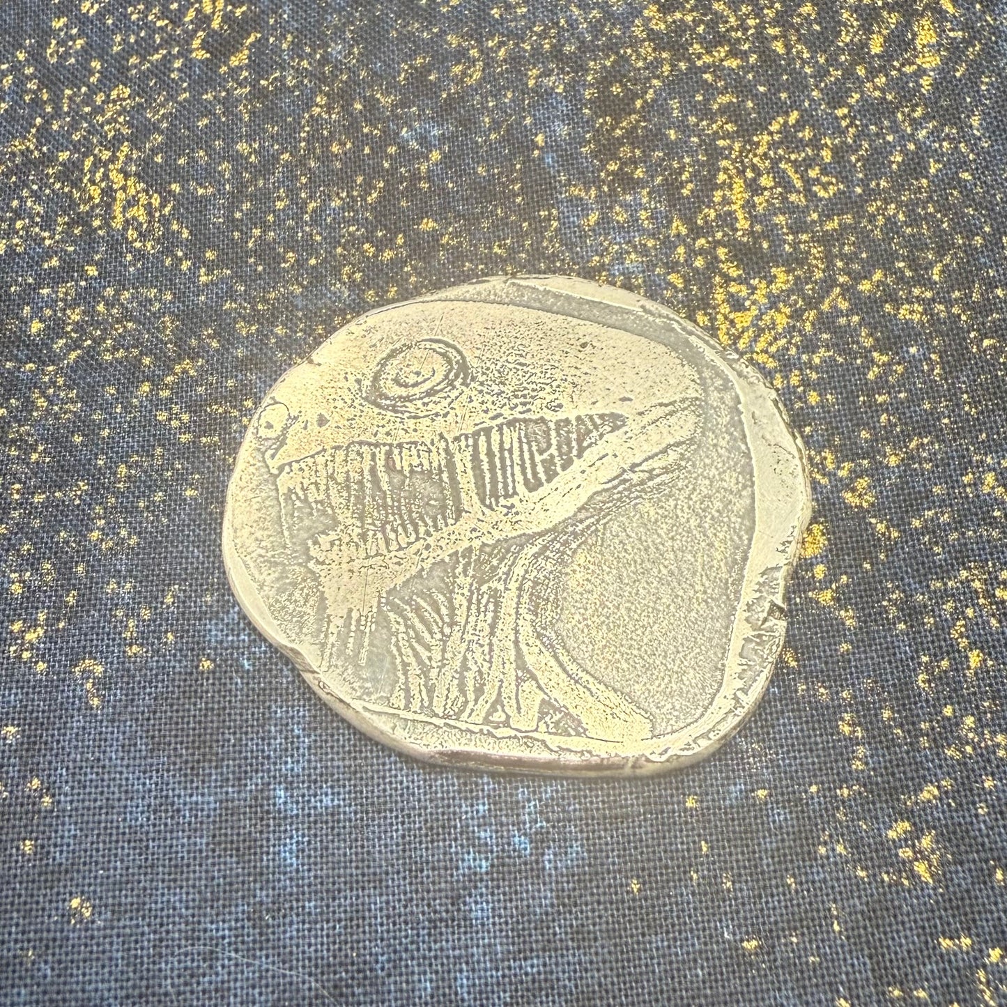 Monster - Electro Etched Art Hand Crafted by Taz Hand Pours Artist Sara Reynolds - Only 1 Ever Made - 16 gram .999 Fine Silver Round Satin Finish Includes Wood Treasure Chest, Capsule & COA