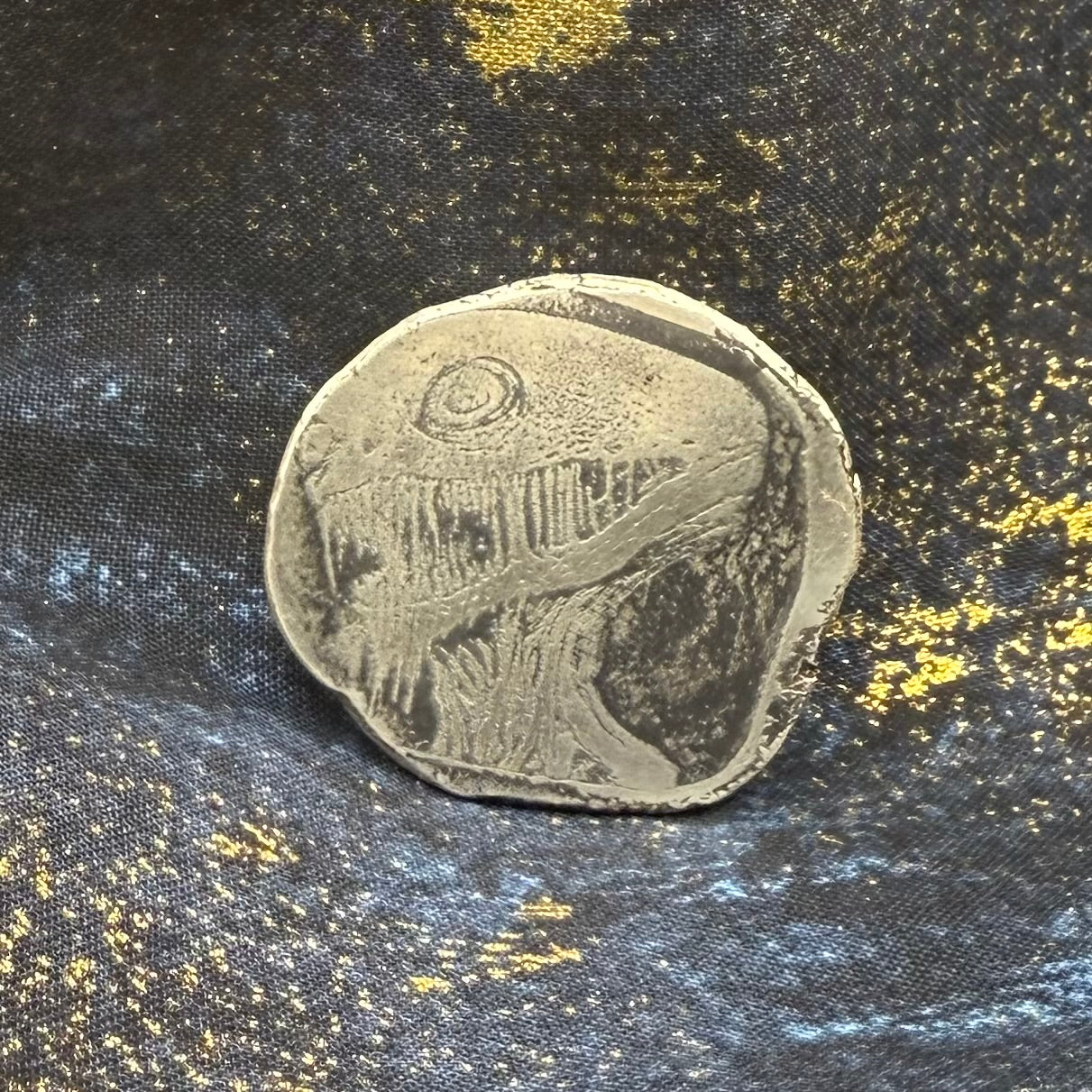 Monster - Electro Etched Art Hand Crafted by Taz Hand Pours Artist Sara Reynolds - Only 1 Ever Made - 16 gram .999 Fine Silver Round Satin Finish Includes Wood Treasure Chest, Capsule & COA