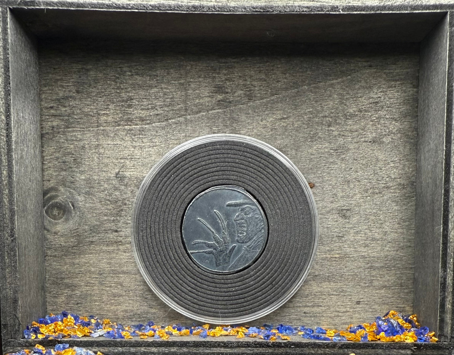 'Freddy Krueger Sweet Dreams' Hand Crafted by Hard Knox Metals 1 oz .999 Fine Silver Round Oxidized Finish Includes Wooden Treasure Box, Capsule & COA Limited Edition