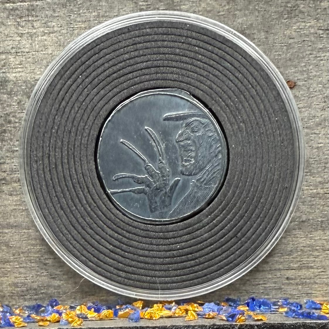 'Freddy Krueger Sweet Dreams' Hand Crafted by Hard Knox Metals 1 oz .999 Fine Silver Round Oxidized Finish Includes Wooden Treasure Box, Capsule & COA Limited Edition