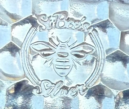 'Honey Bar' 4.14 oz .999 Fine Silver Bar, Hand Crafted by St Bee's in England, Shiny Finish, Includes Wood Treasure Chest, COA, Mint Condition, Limited Edition