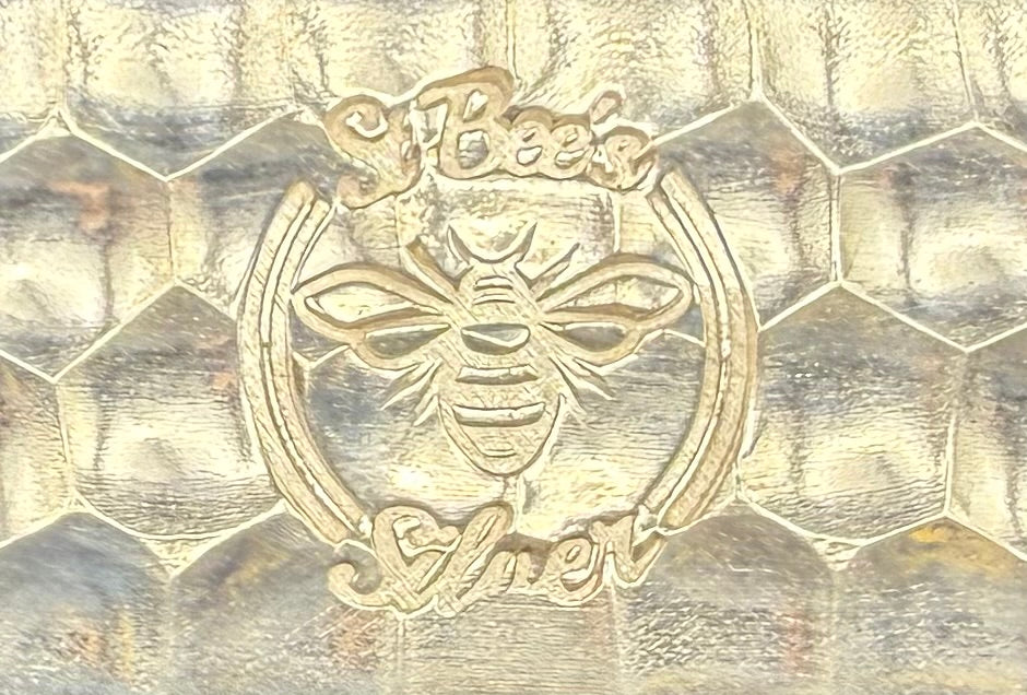 'Honey Bar' 4.14 oz .999 Fine Silver Bar, Hand Crafted by St Bee's in England, Shiny Finish, Includes Wood Treasure Chest, COA, Mint Condition, Limited Edition
