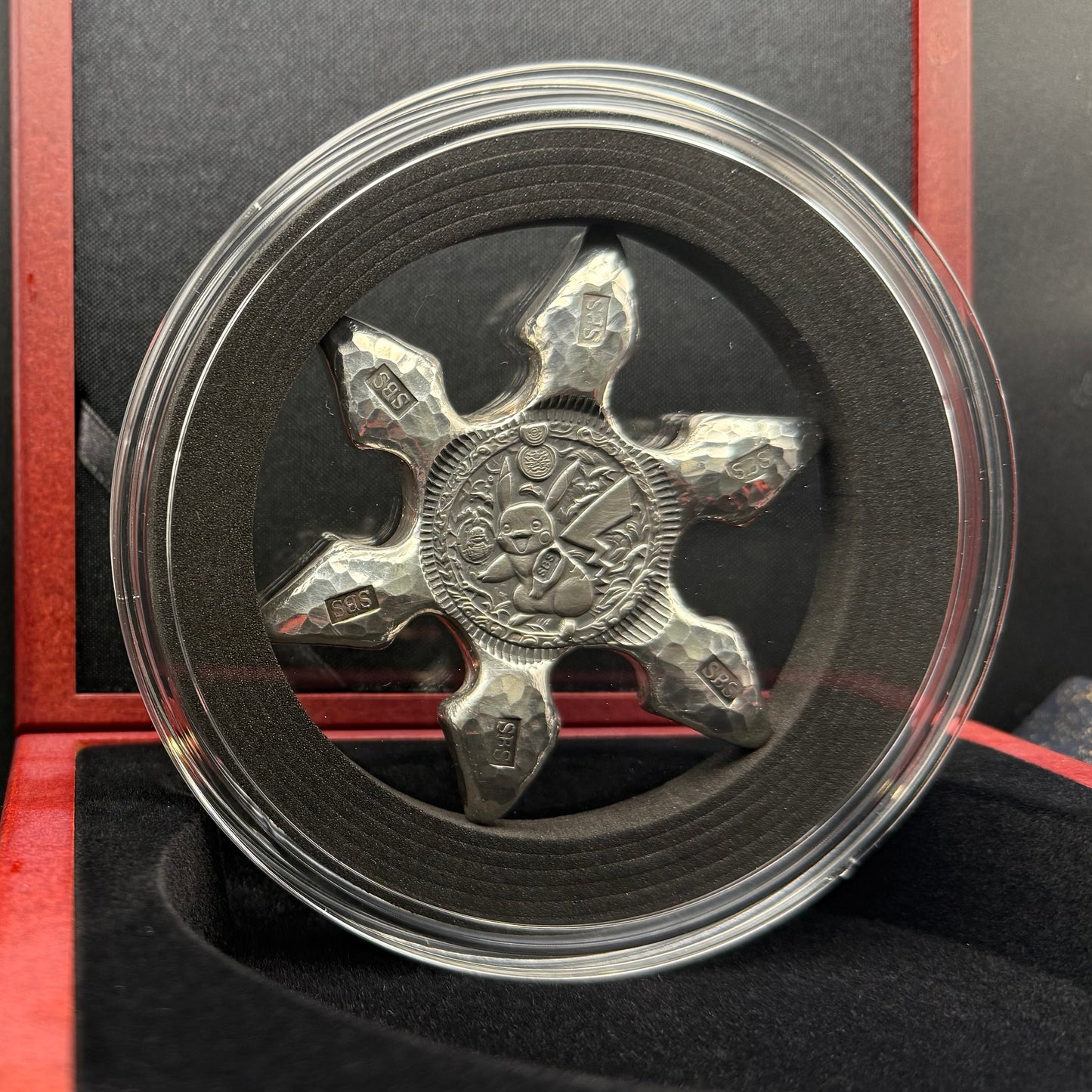 Pokémon 'Monster Pikachu Star' 5 oz .999 Fine Silver Star Hand Crafted by St Bee's in England, Shiny Finish, Includes Wood Display Box, Capsule, COA, Mint Condition (Prototype 1 of 1)