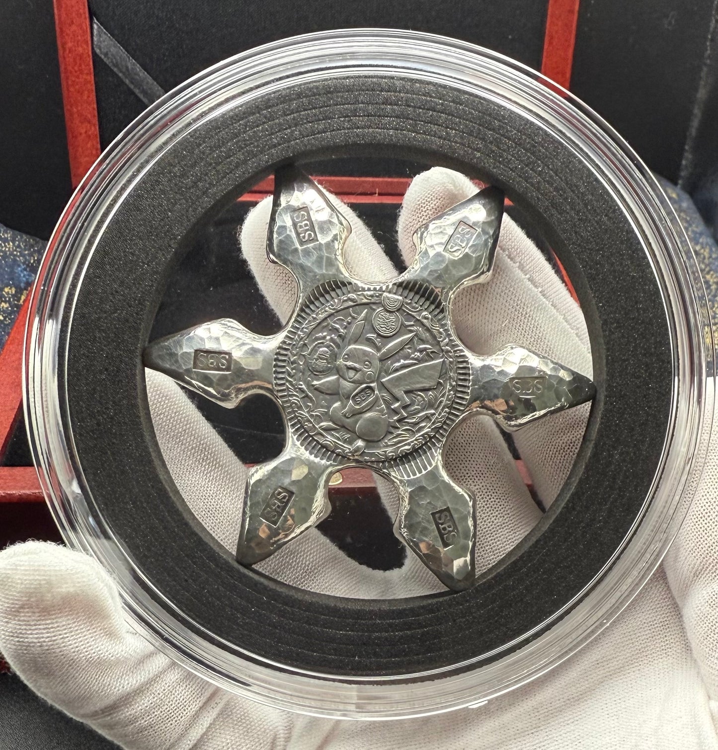 Pokémon 'Monster Pikachu Star' 5 oz .999 Fine Silver Star Hand Crafted by St Bee's in England, Shiny Finish, Includes Wood Display Box, Capsule, COA, Mint Condition (Prototype 1 of 1)