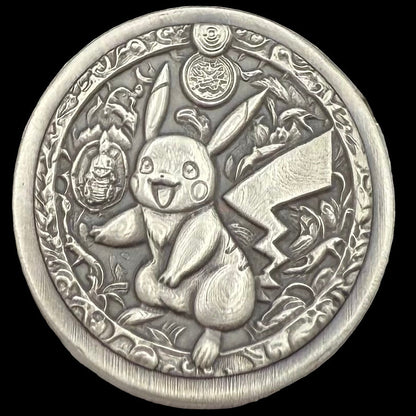 Pokémon 'Pikachu' 1 oz .999 Pure Silver Round Hand Crafted by St Bee's in England, Satin Finish, Includes Poké Ball & COA, Mint Condition Limited Edition