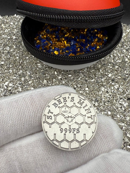 Pokémon 'Pikachu' 1 oz .999 Pure Silver Round Hand Crafted by St Bee's in England, Satin Finish, Includes Poké Ball & COA, Mint Condition Limited Edition