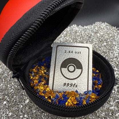 Pokémon Bulbasaur 2.44 oz .999 Pure Silver Trading Card Hand Crafted by St Bee's in England, Satin Finish, Includes Poké Ball & COA, Mint Condition Limited Edition