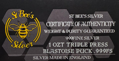 Pokémon 'Blastoise' 1 oz .999 Pure Silver Round Hand Crafted by St Bee's in England, Satin Finish, Includes Poké Ball & COA, Mint Condition Limited Edition