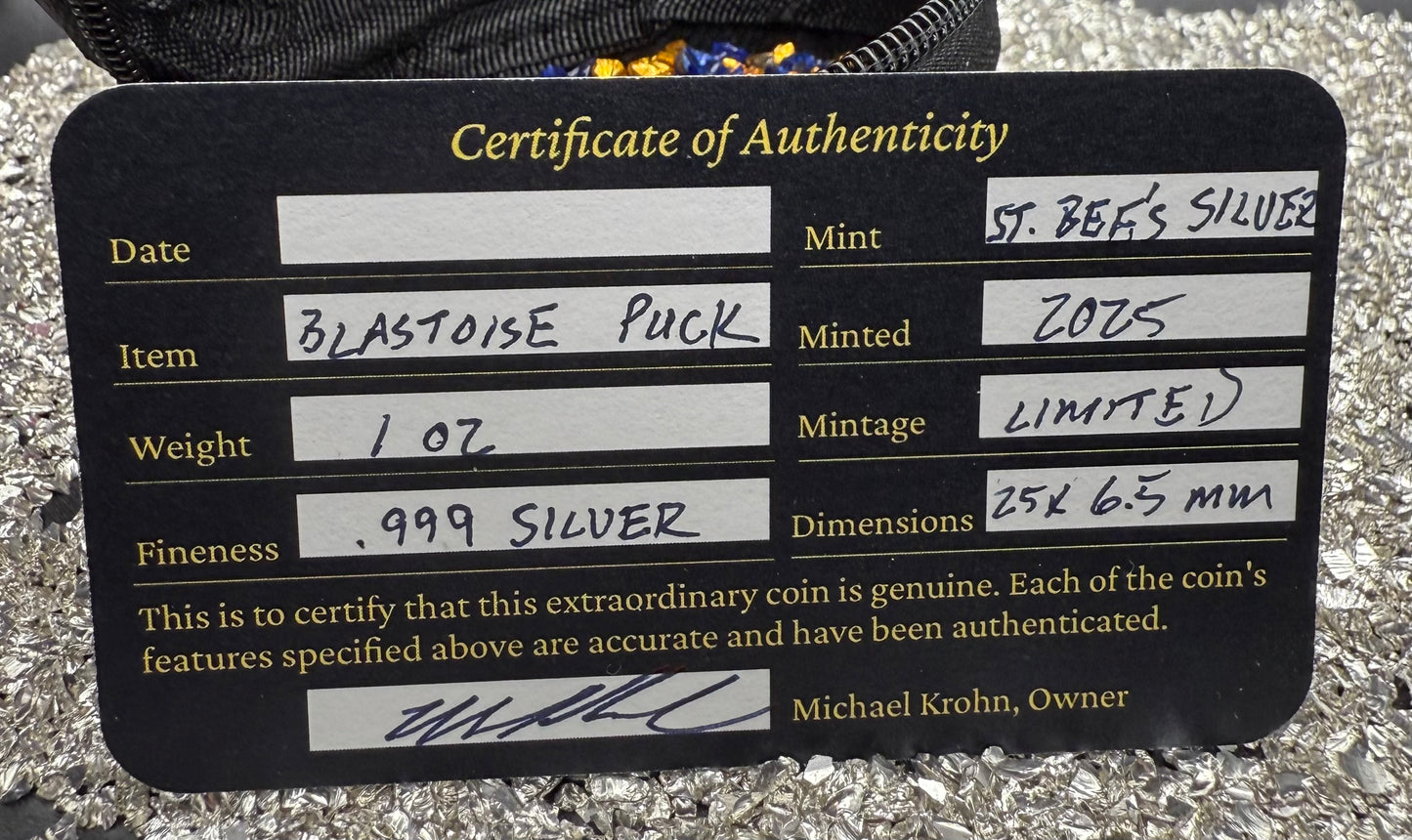 Pokémon 'Blastoise' 1 oz .999 Pure Silver Round Hand Crafted by St Bee's in England, Satin Finish, Includes Poké Ball & COA, Mint Condition Limited Edition