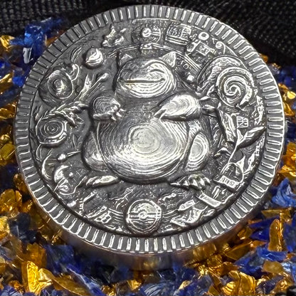 Pokémon 'Snorlax' 2 oz .999 Pure Silver Round Hand Crafted by St Bee's in England, Satin Finish, Includes Poké Ball & COA, Mint Condition, Limited Edition