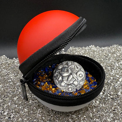 Pokémon 'Squirtle' 2 oz .999 Pure Silver Round Hand Crafted by St Bee's in England, Satin Finish, Includes Poké Ball & COA, Mint Condition Limited Edition