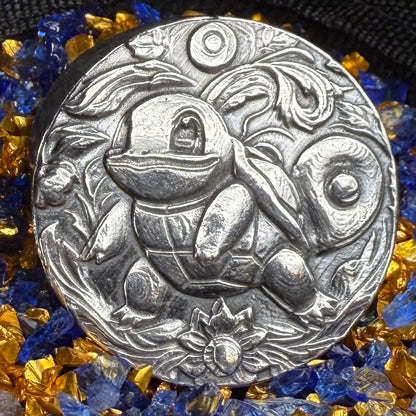 Pokémon 'Squirtle' 2 oz .999 Pure Silver Round Hand Crafted by St Bee's in England, Satin Finish, Includes Poké Ball & COA, Mint Condition Limited Edition