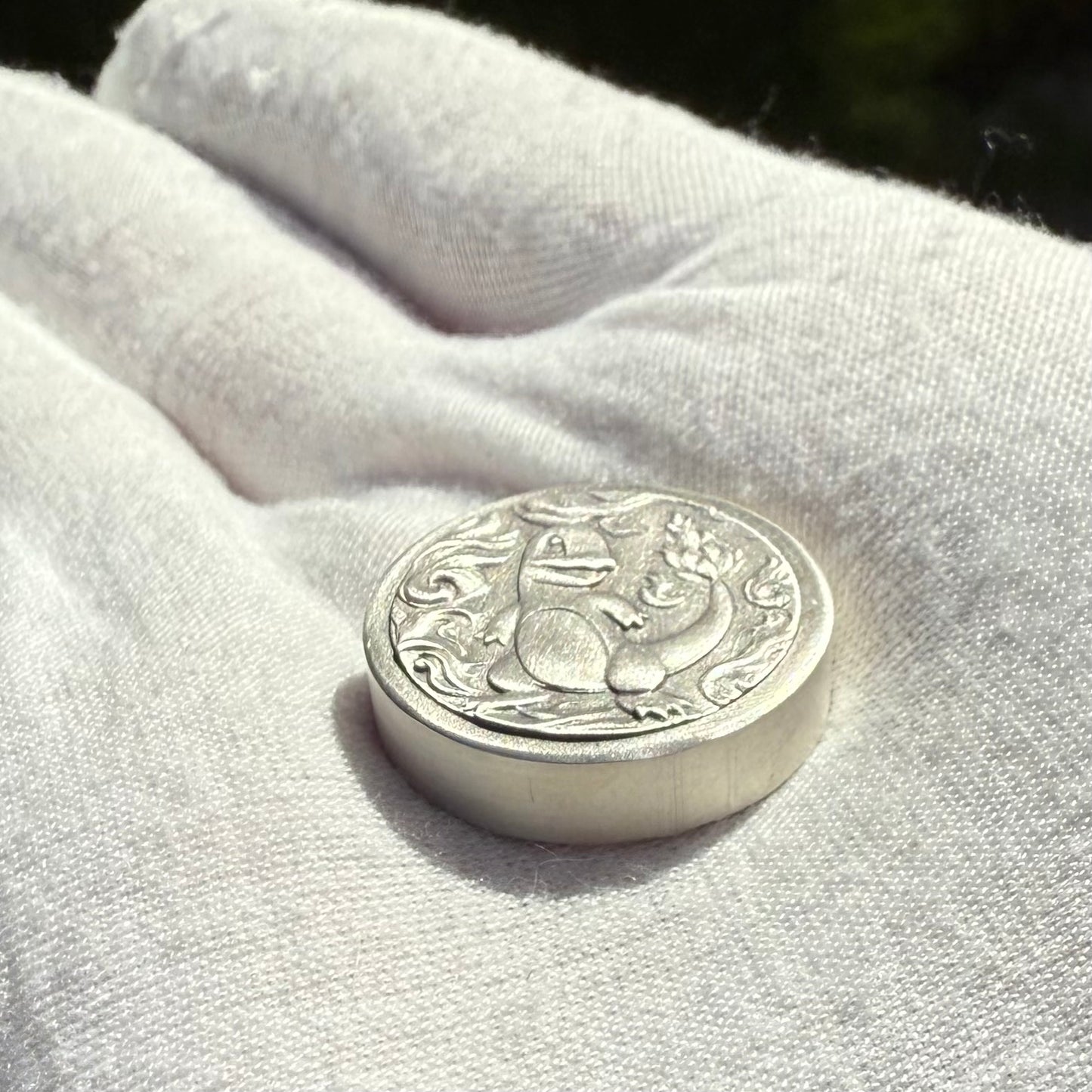 Pokémon 'Charmander' 1 oz .999 Pure Silver Round Hand Crafted by St Bee's in England, Frosted Finish, Includes Poké Ball & COA, Mint Condition Limited Edition