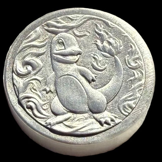 Pokémon 'Charmander' 1 oz .999 Pure Silver Round Hand Crafted by St Bee's in England, Frosted Finish, Includes Poké Ball & COA, Mint Condition Limited Edition