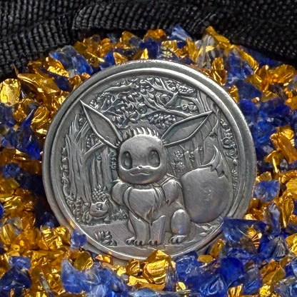 Pokémon ' Eevee' 1 oz .999 Pure Silver Round Hand Crafted by St Bee's in England, Satin Finish, Includes Poké Ball & COA, Mint Condition Limited Edition