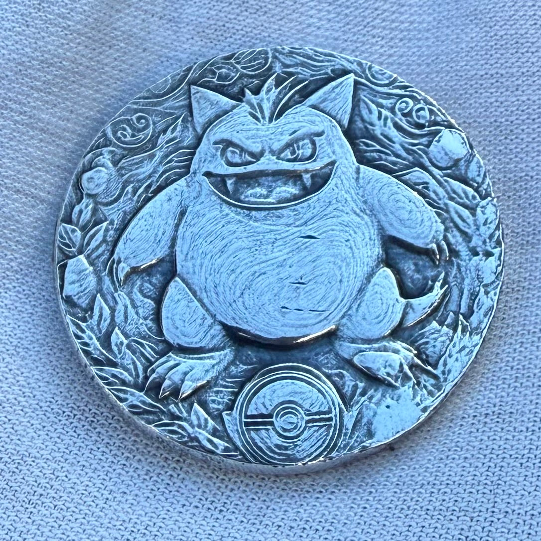 Pokémon ' Gengar' 1.05 oz .999 Pure Silver Round Hand Crafted by St Bee's in England, Satin Finish, Includes Poké Ball & COA, Mint Condition Limited Edition